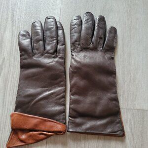 Brown Antonio Murolo Leather Gloves 7.5 Wool Lining Made In Italy